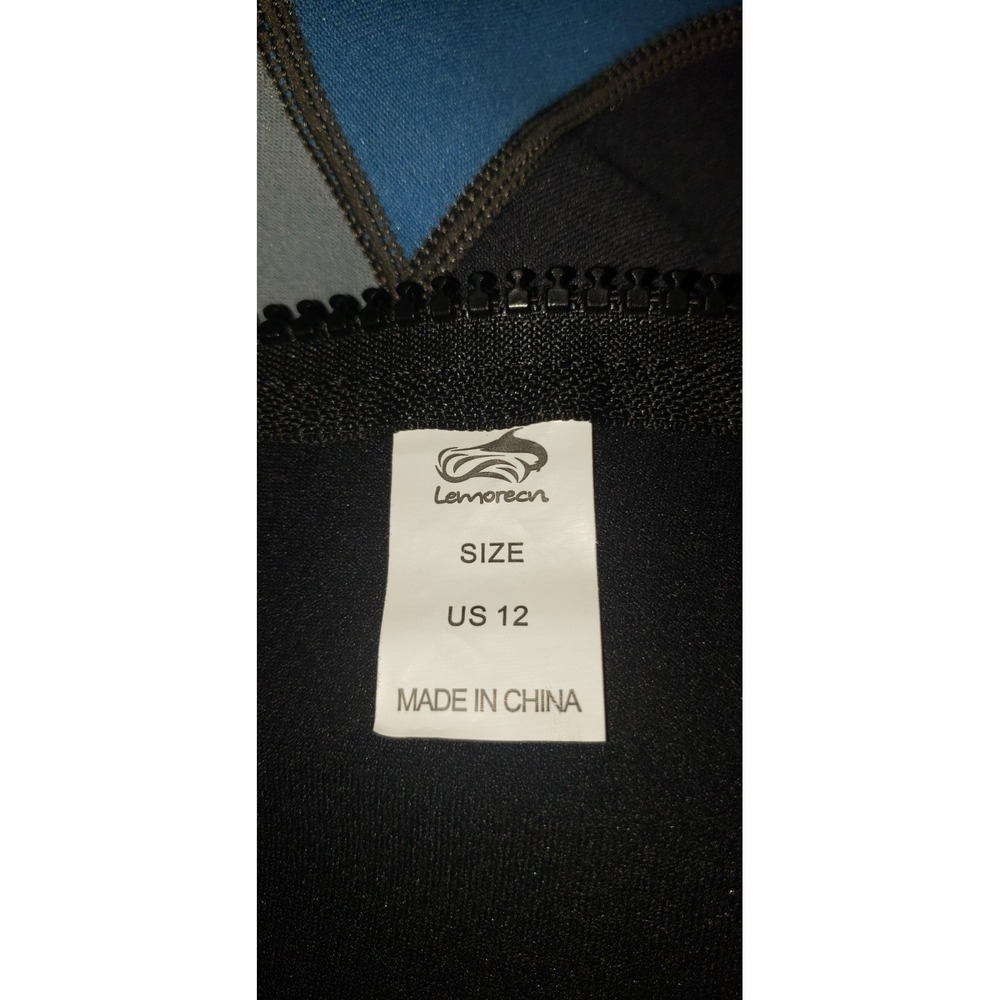 Neoprene Wet Suit Jacket Full Zip Mock Neck Collar Size 12 Blue/Yellow/ Black - Picture 5 of 12